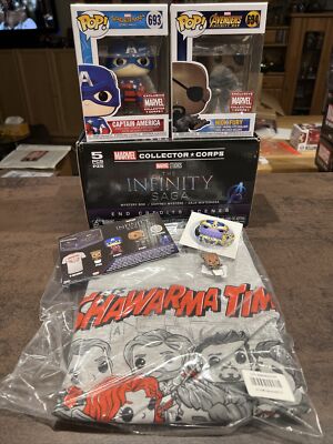 Marvel Collector Corps Box Infinity Saga Cap America 693 Nick Fury 694 Funko Pop