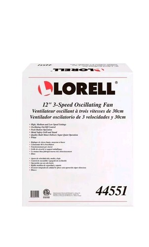 Lorell 44551 12" Oscillating Desk Fan - Picture 4 of 6