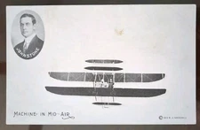 Machine in Mid-Air (Biplane), Inset of Ralph Johnstone - 1910, Rough Edges