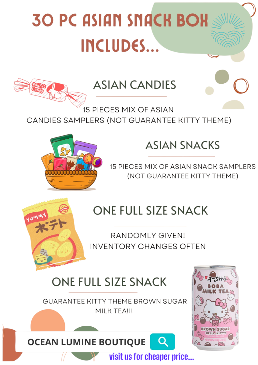 №1Susi商品　詰め合わせ　№1 30 Piece Sweet Savory Mix Asian Sampler Snack Box With Drink & 1