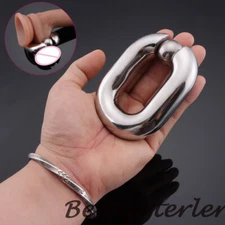 2 Size Stainless Steel Lock Ring Heavy Weight Male Metal Ball Stretcher Scrotum