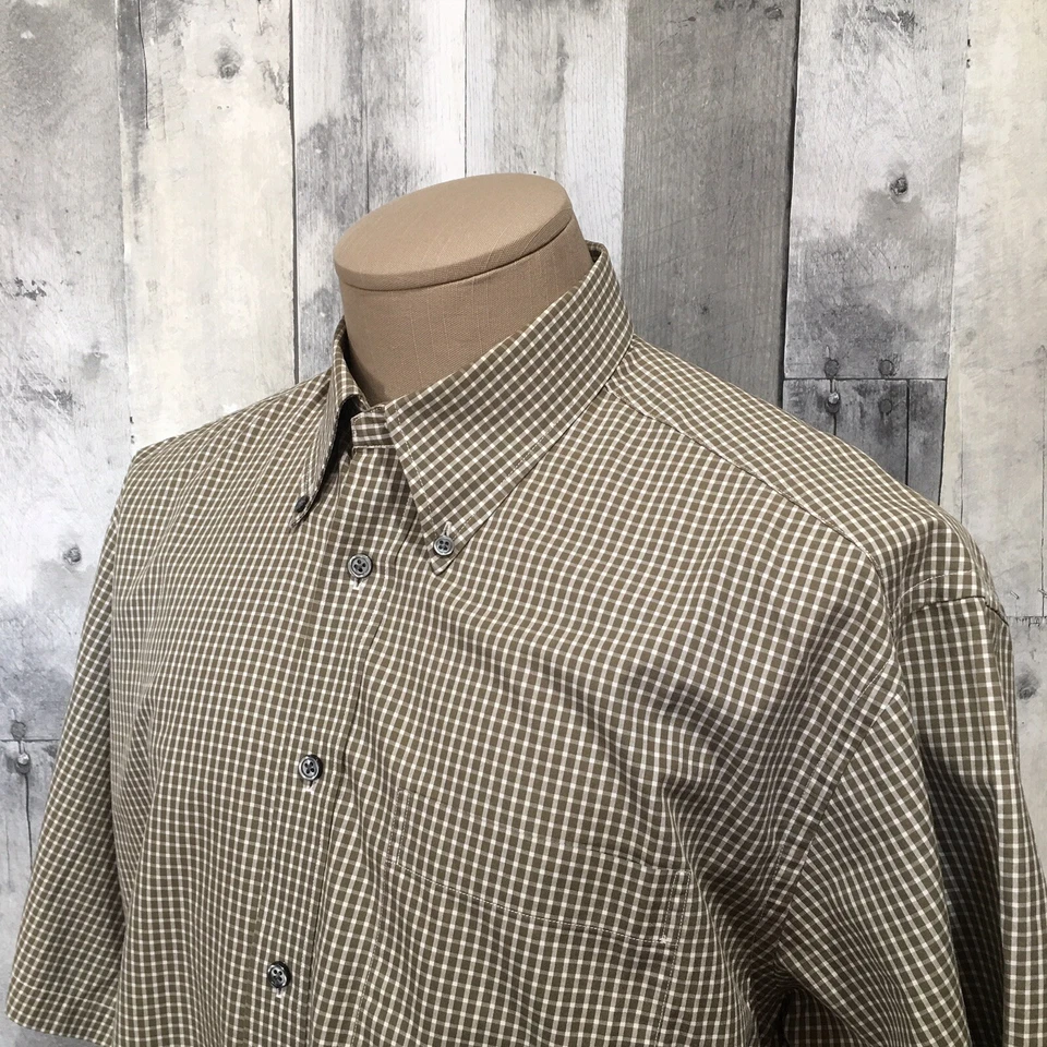 Camisa abotonada a cuadros oliva St Michaels From Marks & Spencer para hombre - talla 16 1/2 Foto 2 de 4