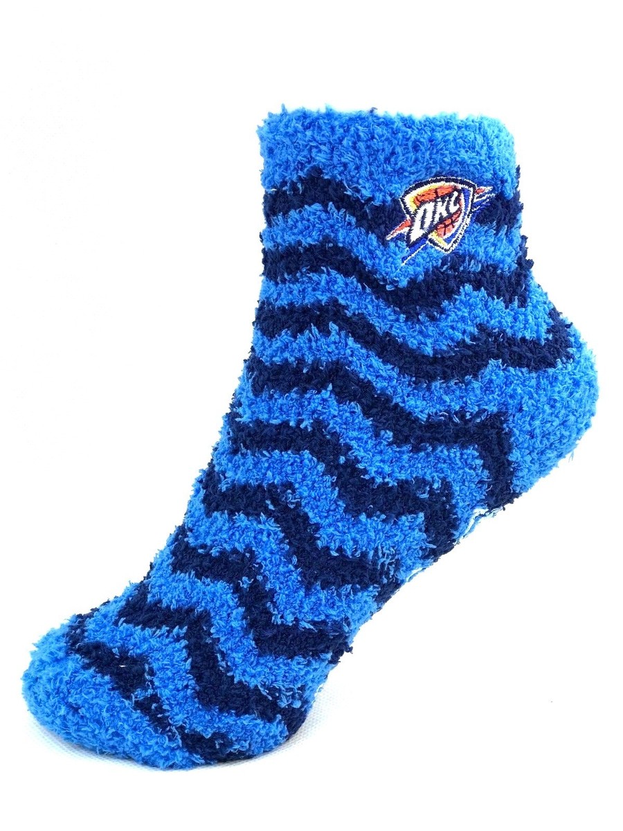 Oklahoma City Thunder Basketball Blue Navy Chevron Gripper Fuzzy