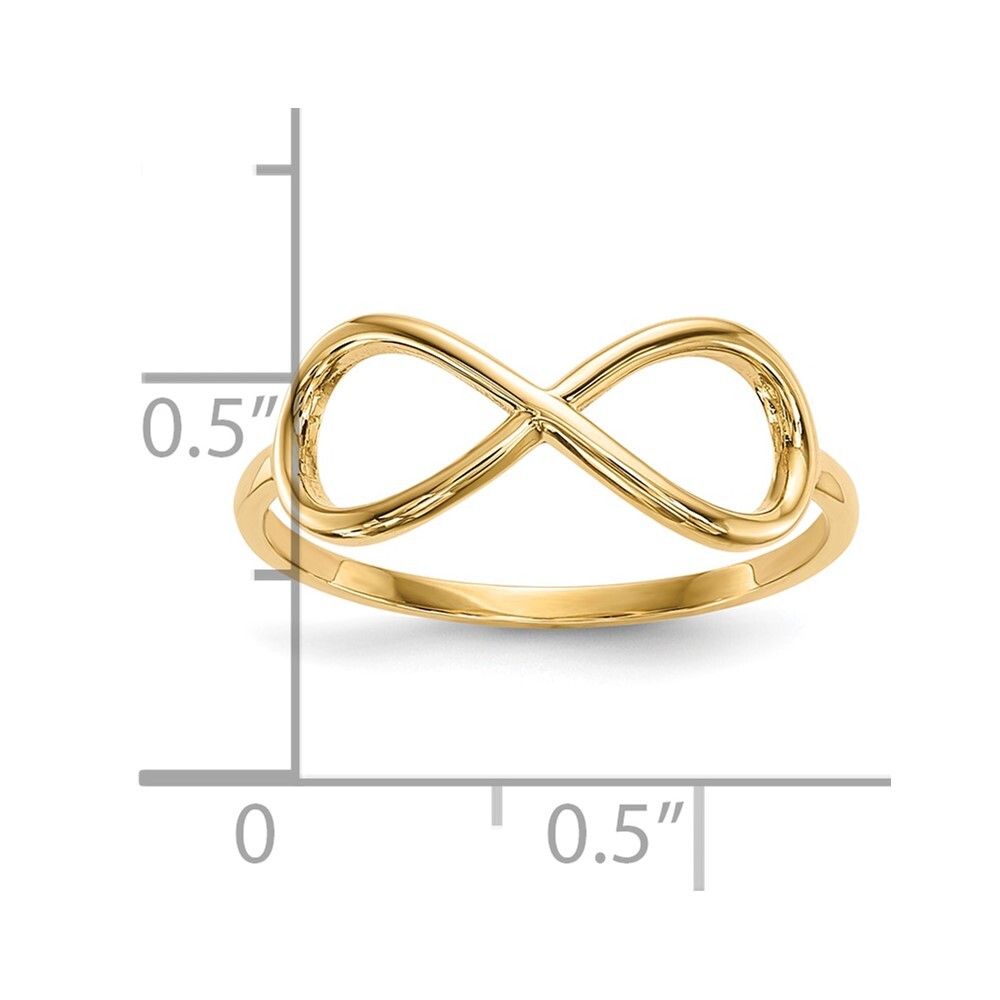 yページ 10K Yellow Gold プレーンリング 10K Yellow Gold Polished Infinity Ring Size 7 for Women 1.11