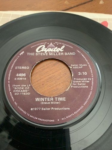 The Steve Miller Band Winter Time Swingtown 45 rpm record Cleaned / Tested - Picture 6 of 7