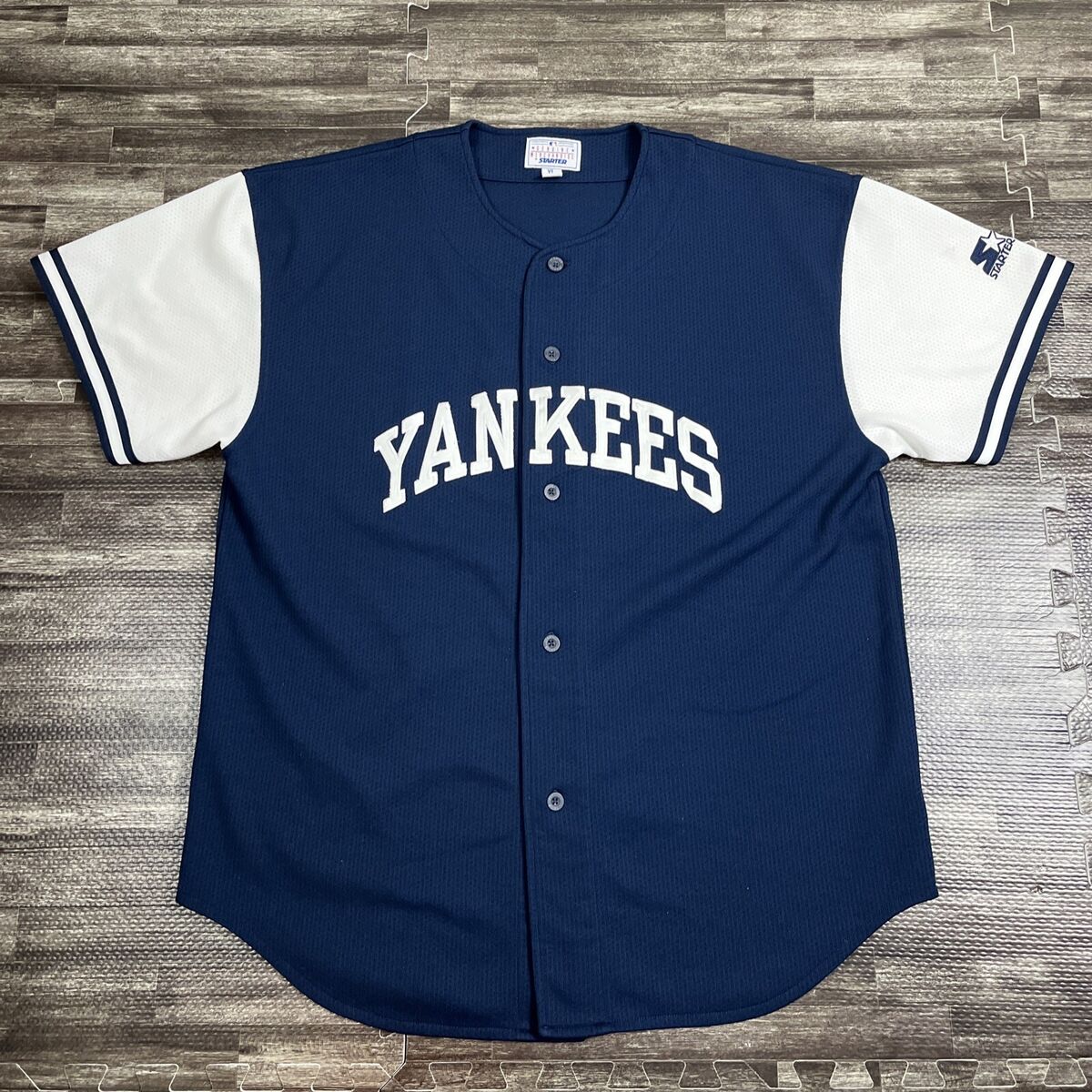 Vintage New York Yankees STARTER Jersey Blue White XL Blank