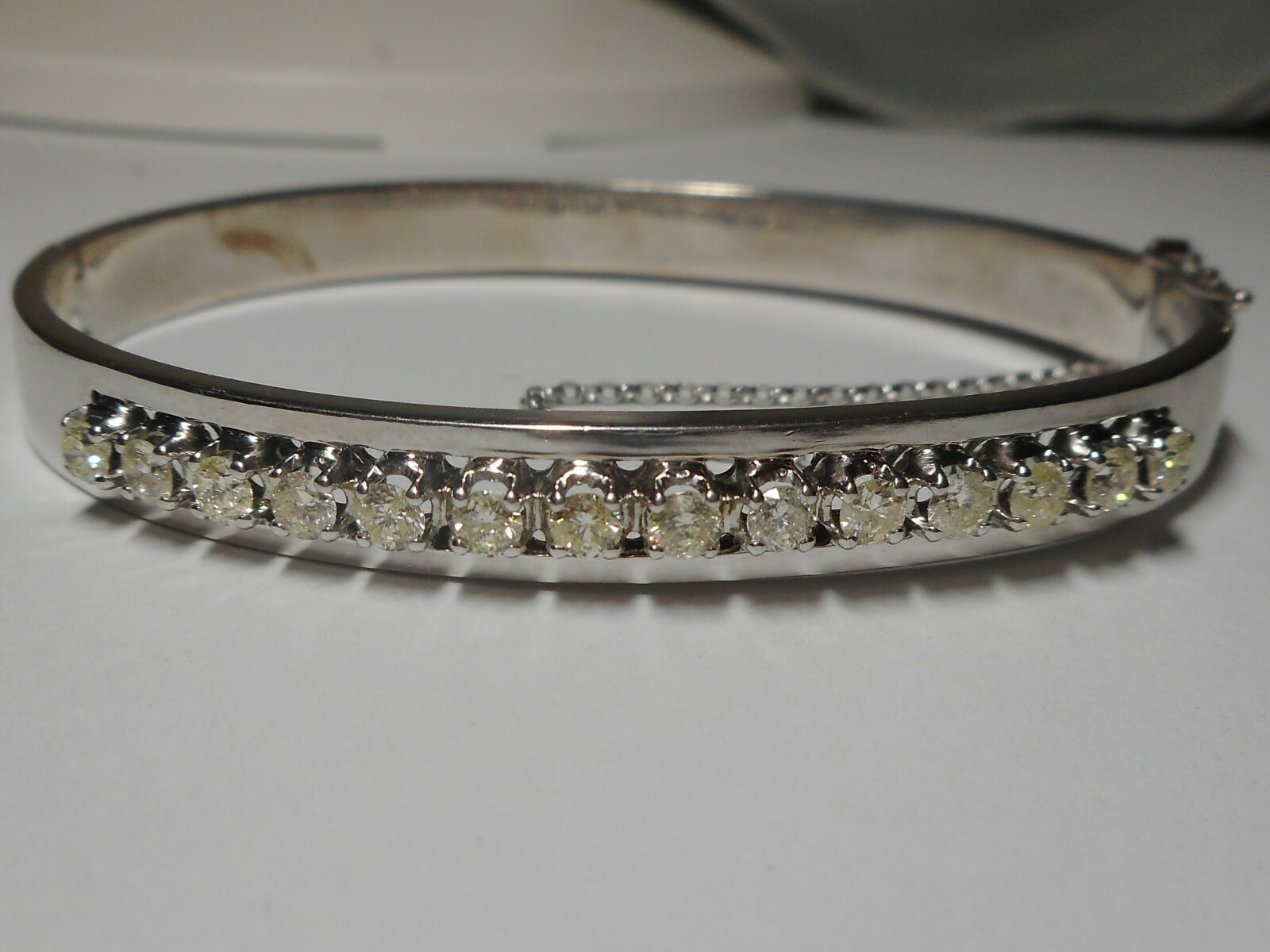 Modern Diamond Bangle Bracelet - image 7