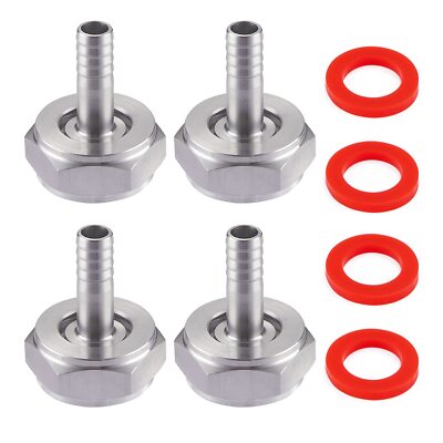 4PCS Keg Coupler Barb ConnectorStainless Steel 304 Beer Kegerator Sankey Coup...