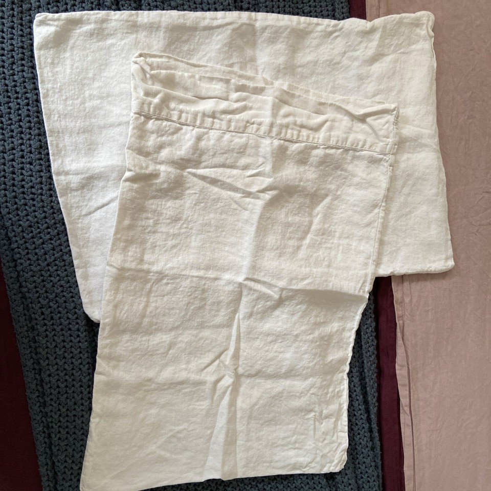 Queen Size White Linen Duvet/Doona Cover With Pillowcases eBay