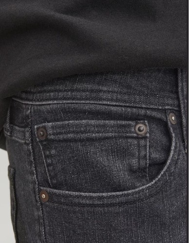 Jack & Jones Men's Slim Jeans, Black Denim, 29W 32L UK - Picture 6 of 7
