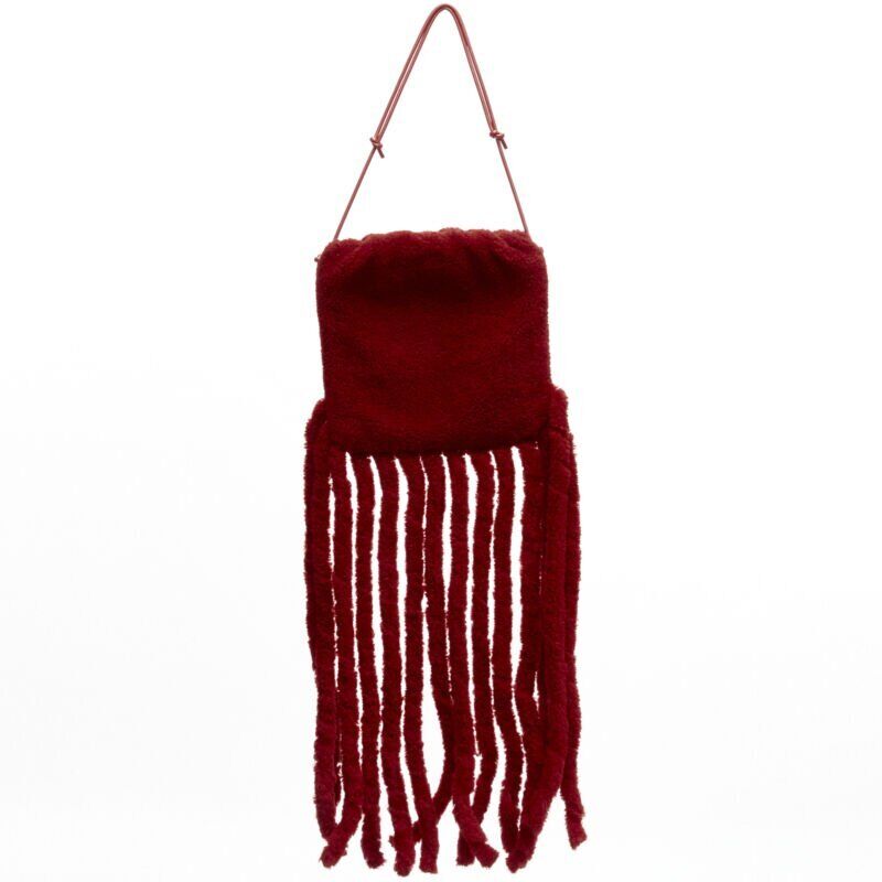 rare BOTTEGA VENETA Daniel Lee Runway red shearling fringe rare BOTTEGA VENETA Daniel Lee Runway red shearling fringe