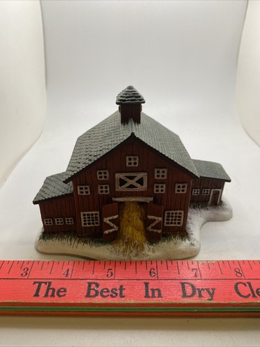 Retired 1996 Lang & Wise Folk Art Villages Bringing Home The Tree Mitchell Barn - Picture 6 of 9