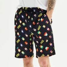 South Park Pajama Shorts Pants Sleep Mens S M L XL XXL Summer Lounge Cartman NWT