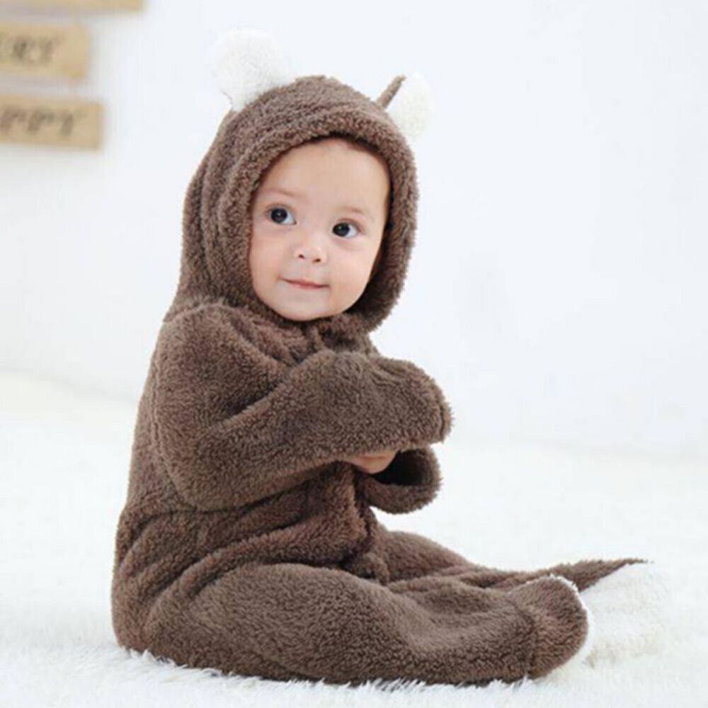 Relatief vergroting matras Newborn Baby Boy Girl Jumpsuit Hooded Romper Bodysuit Outfit Winter Warm  Clothes | eBay