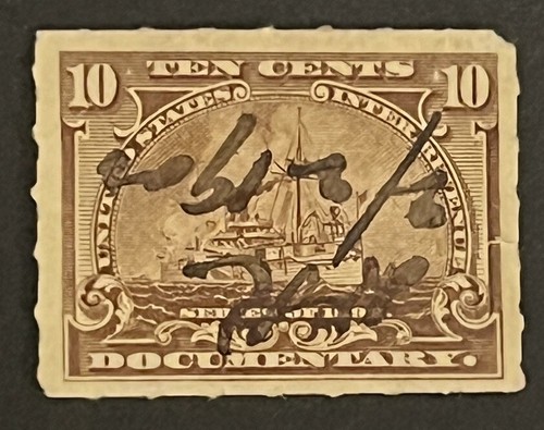 Travelstamps:1898 US Documentary Stamps Scott #R168 “Battleship” 10 cent Used - Picture 5 of 5