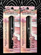 2pk IONI BEAUTY DOLLHOUSE BEACH FRONT BLACK FELT TIP PRECISE LIQUID EYELINER PEN