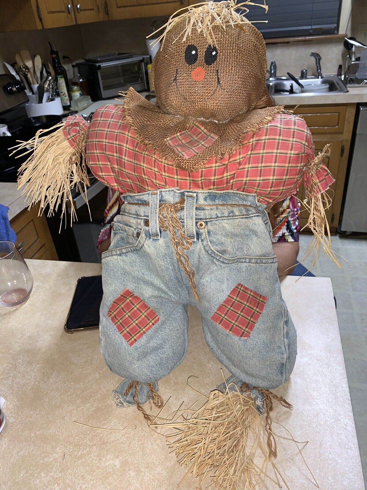Primitive Grungy Scarecrow Boy In Levi 512 Jeans No Hat