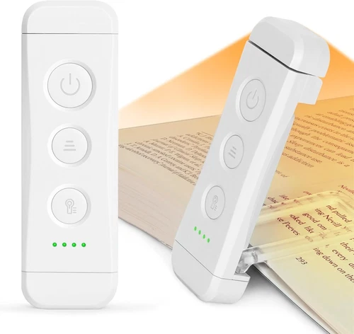 Glocusent USB Rechargeable Book Light for Reading in Bed, Portable Clip-on LED R