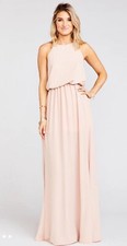 Show Me Your Mumu Heather Chiffon Halter Dress Sz.S Frosty Pink Crisp K