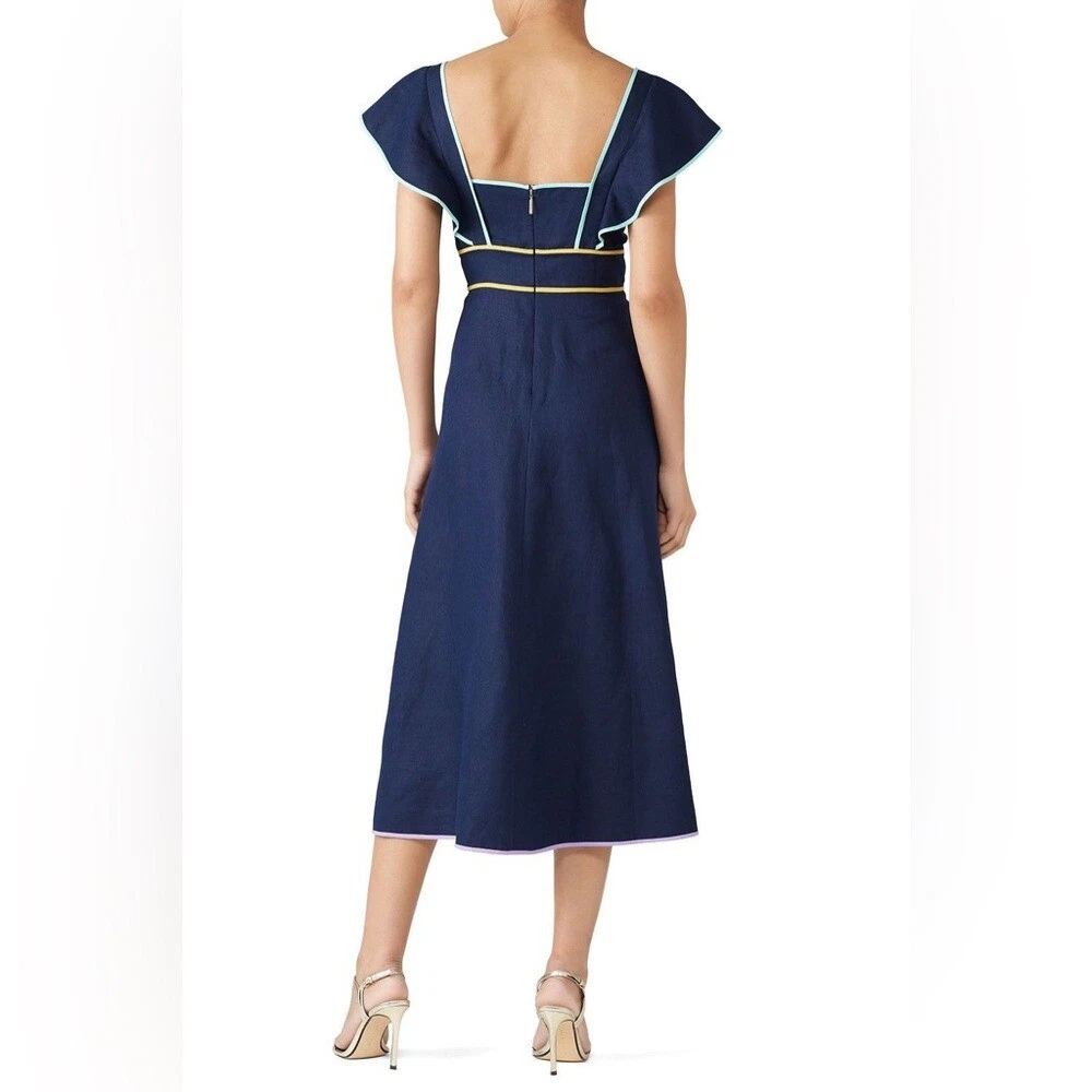 Abito Kate Spade lino orlo a contrasto 0