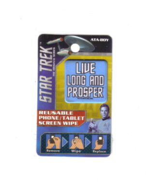 Star Trek Live Long And Prosper Reusable Phone/Tablet Screen Wipe, NEW UNUSED