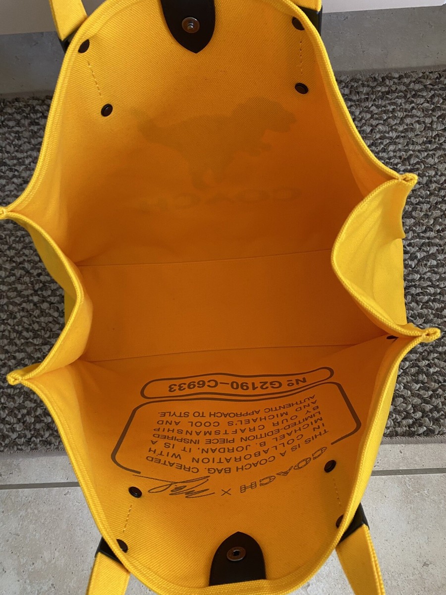 COACH X MICHAEL JORDAN YELLOW MUMMIFIED REXY TOTE 42 C6933 EUC | eBay