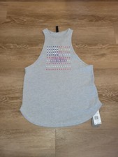 Adidas Tank Top Womens American Flag Patriotic USA Racerback Grey Small New