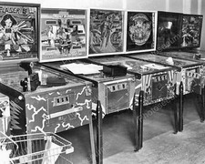 Arcade Pinball Machine Lineup 1970s Classic 8 by 10 Reprint Photograph