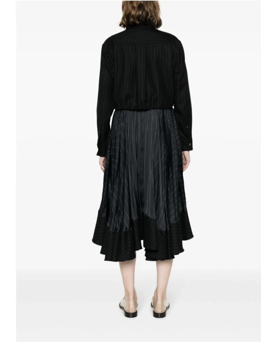 Abito midi gessato a strati Sacai taglia 4 htf