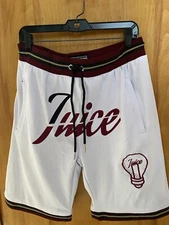 7UICE BASKETBALL Shorts White Maroon Drawstring Waste Breathable Mesh Mens Small