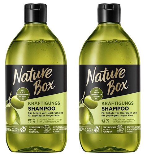 ✅ Nature Box Kräftigungs Shampoo Haarbruch Haarpflege mit Oliven-Öl 2x 385ml ✅