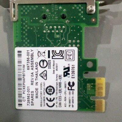 HP I210-T1 Gigabit Ethernet Card Intel Server Adapter -728562-001 697356-001