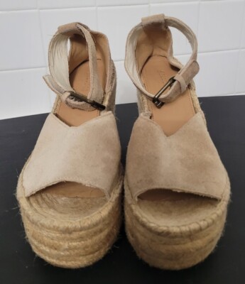 Soludos Positano Suede Platform Wedge Sandal Size