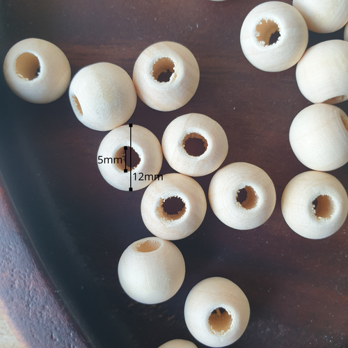 Large hole wooden beads for Macrame Natural untreated wood beads Craft supplies - Picture 8 of 27
