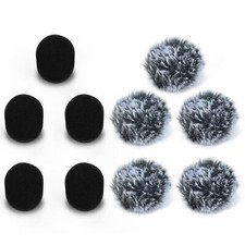 Furry Windscreen Foam Cover Set For Lavalier Lapel Microphone Wind Muff Dead
