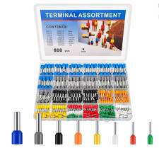 Wire Ferrule Connector Kit 800 Pcs AWG 22-10 Insulated Copper Crimp Terminal Set