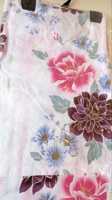 Yukata Pink Floral Cotton Womens Summer Kimono Lightweight Free Size Authentic