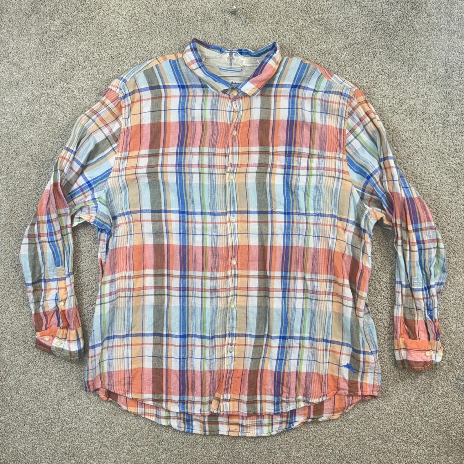 Tommy Bahama Button Down Shirt Men XXXL Multicolor Plaid 100% Linen Long Sleeve
Opens in a new windo