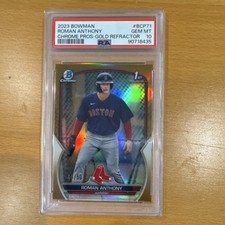 2023 Bowman Chrome Roman Anthony Chrome Prospects #BCP-71 True Gold /50 PSA 10