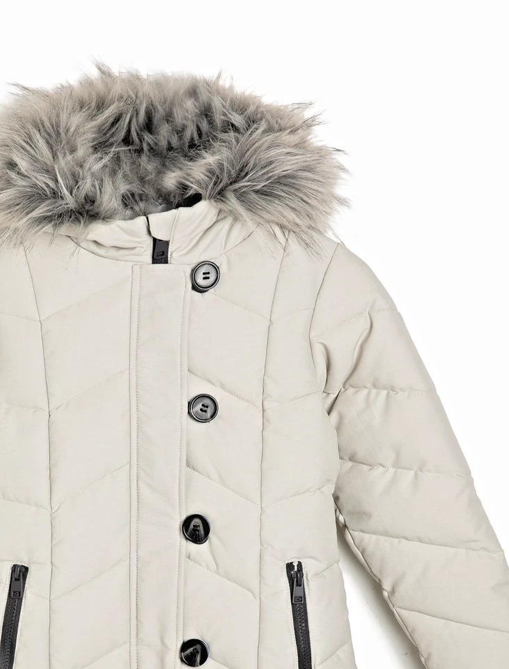 Abrigo de invierno KOTON para niños pequeños niñas: acolchado de piel sintética con capucha talla 3/4T, 4/5T Foto 4 de 4