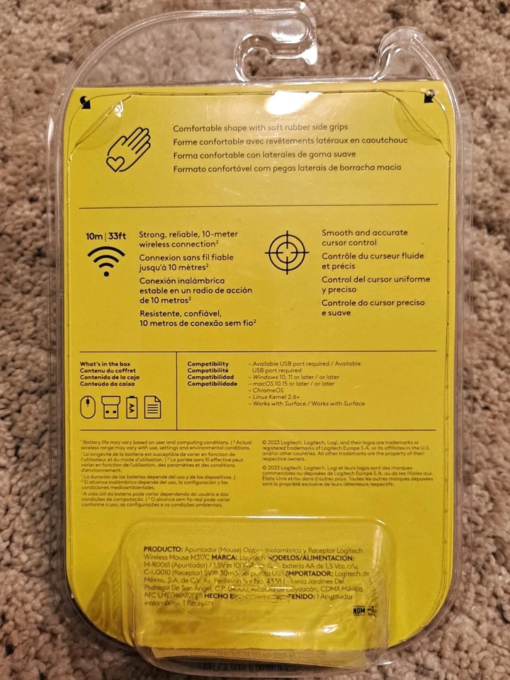 Logitech M317 Design Collection Wireless Optical Mouse Nano Teal Blue Metallic - Image 4 of 4