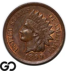 1899 Indian Head Cent Penny, Some Red, Choice BU++