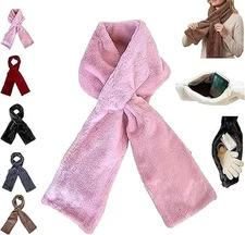 For Women Pull Through Scarf Faux-Fur New With Hidden Zipper Pocket