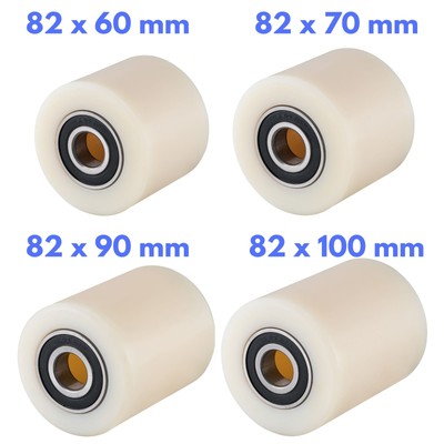 Hubwagenrollen Nylon 82 x 60 70 90 100  mm Achse 12 17 20 25 mm Rollen Hubwagen