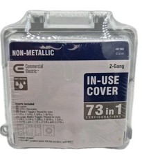 Commercial Electric In Use Cover 2-Gang Box Non Metallic Weather Resistant NEW