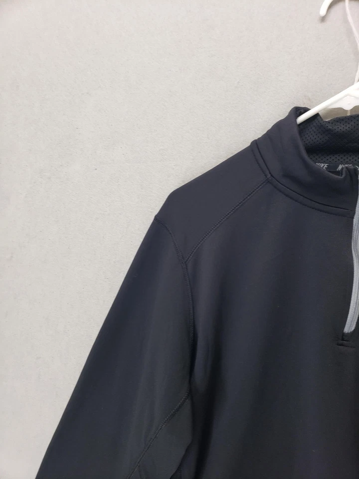 Nike Therma-Fit Men Sweater Large Black Fleece 1/4 Zip Pullover Activewear - Image 2 of 4