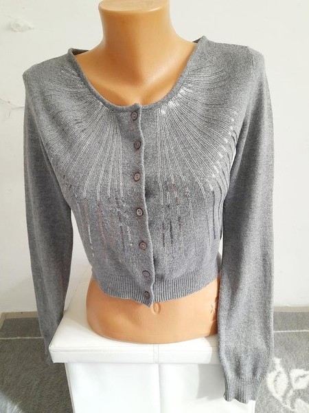Women Bugatti Sweater Grey Spandex 36 / S / 44