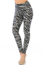 Buttery Smooth Zebra Extra Plus Size Leggings - 3X-5X