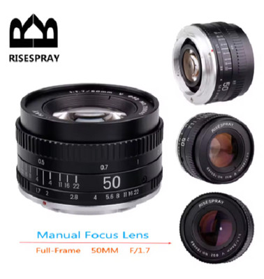 RISESPRAY 50MM F1.7 Large Aperture Manual Focus | Full-Frame Canon EOS EF Lens