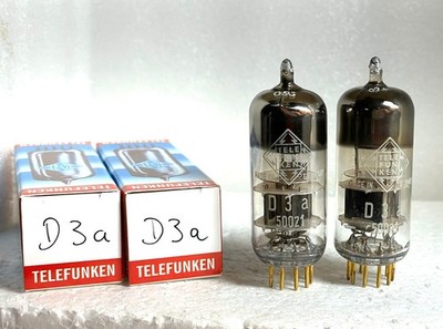 2 NOS tubes  Telefunken  D3a 7721 matched pair black plates